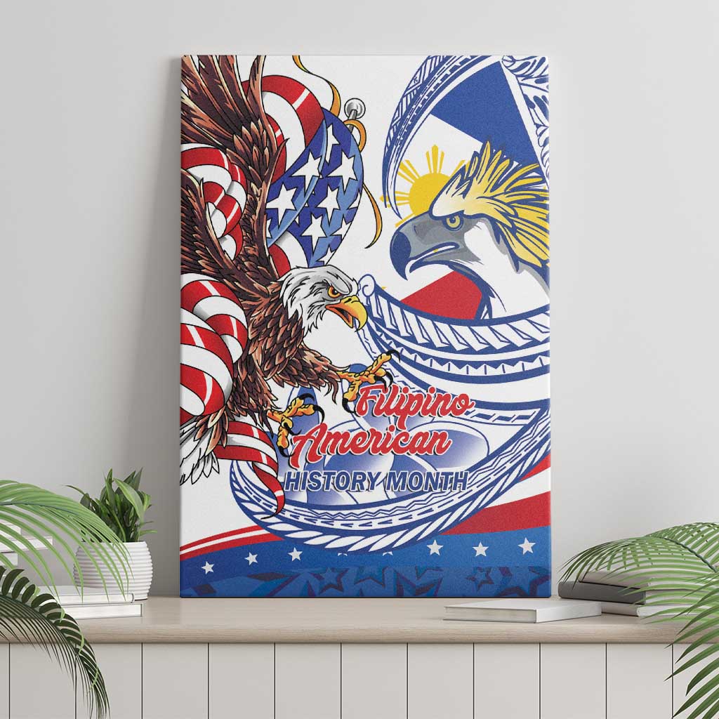 Filipino American History Month Canvas Wall Art Philippines Agila USA Eagle Mix Flag LT14 - Polynesian Pride