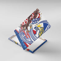 Filipino American History Month Canvas Wall Art Philippines Agila USA Eagle Mix Flag LT14 With Frame Blue - Polynesian Pride