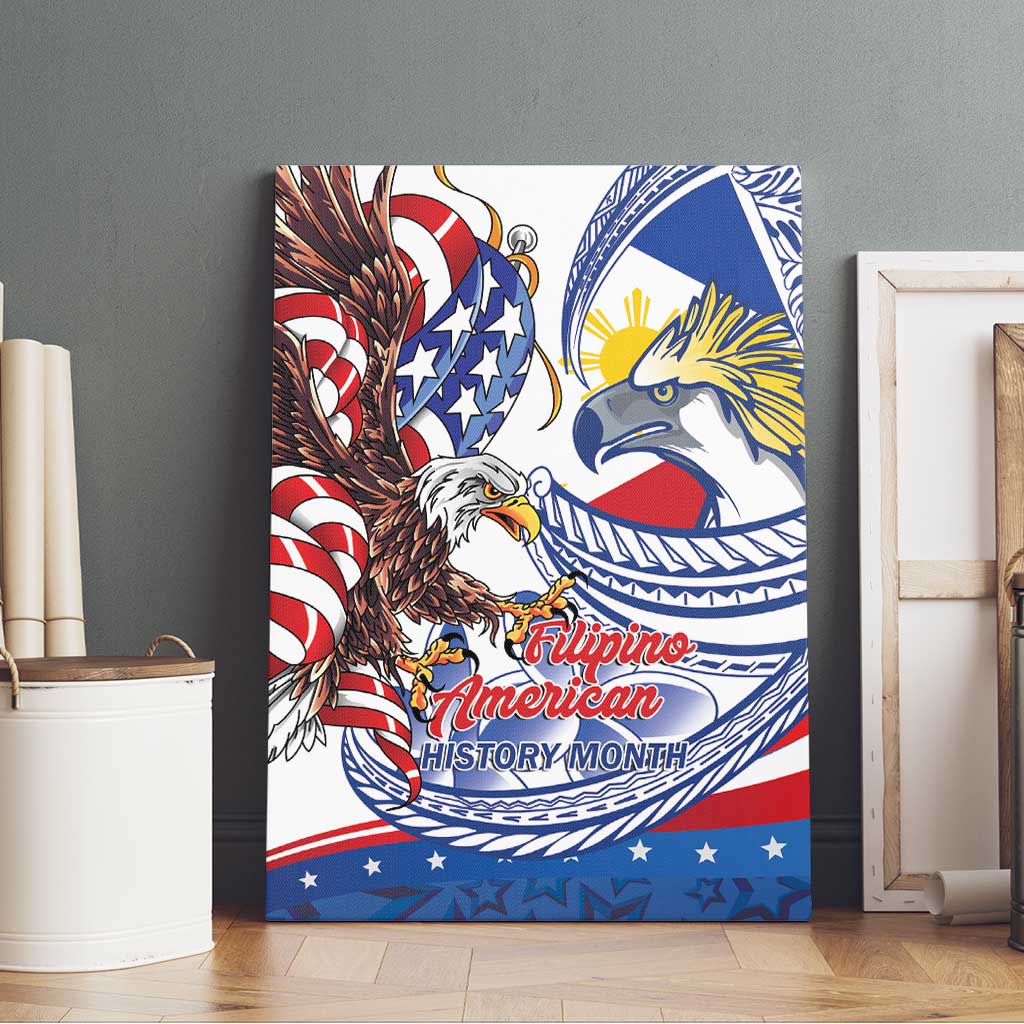 Filipino American History Month Canvas Wall Art Philippines Agila USA Eagle Mix Flag LT14 - Polynesian Pride
