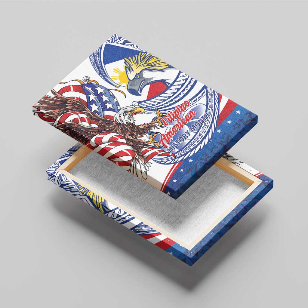Filipino American History Month Canvas Wall Art Philippines Agila USA Eagle Mix Flag LT14 - Polynesian Pride