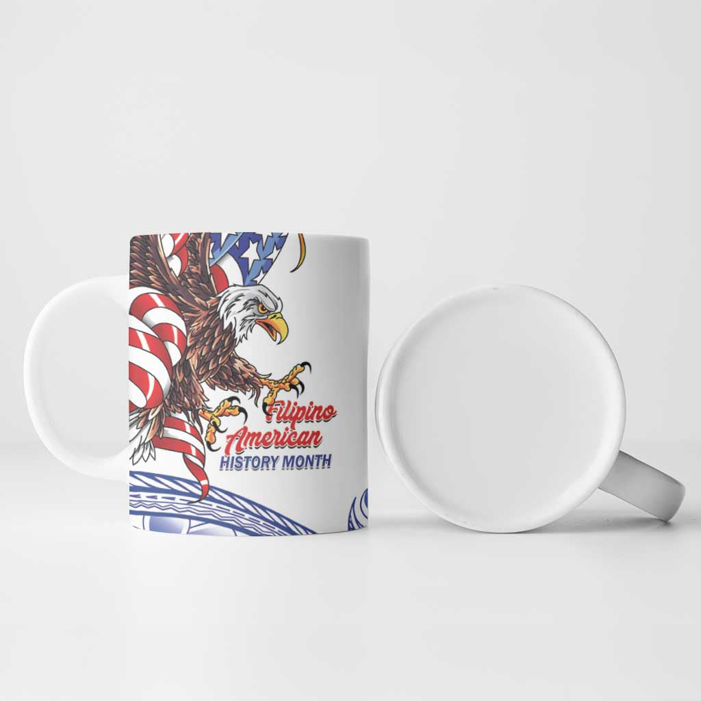 Filipino American History Month Ceramic Mug Philippines Agila USA Eagle Mix Flag