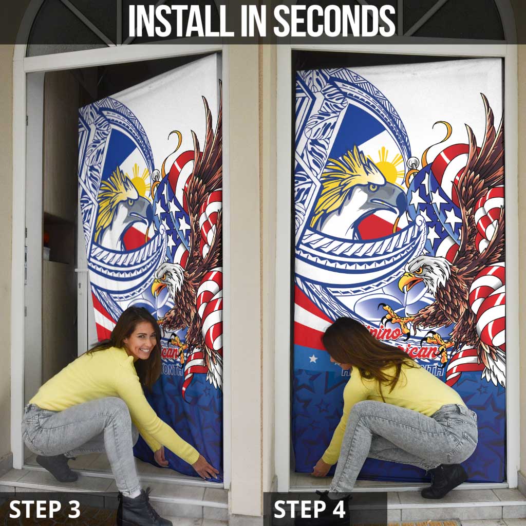 Filipino American History Month Door Cover Philippines Agila USA Eagle Mix Flag LT14 - Polynesian Pride