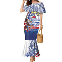 Filipino American History Month Family Matching Mermaid Dress and Hawaiian Shirt Philippines Agila USA Eagle Mix Flag