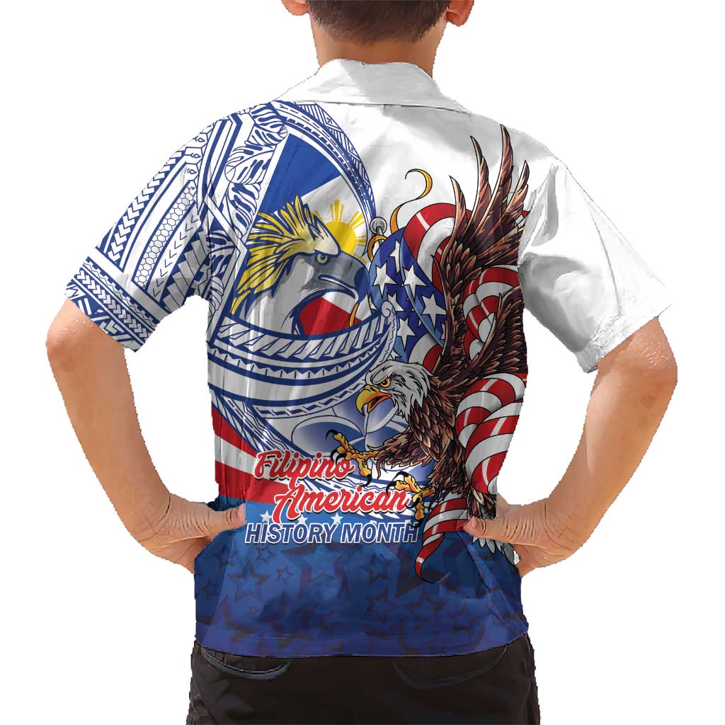 Filipino American History Month Family Matching Short Sleeve Bodycon Dress and Hawaiian Shirt Philippines Agila USA Eagle Mix Flag