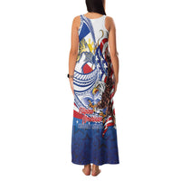 Filipino American History Month Family Matching Tank Maxi Dress and Hawaiian Shirt Philippines Agila USA Eagle Mix Flag