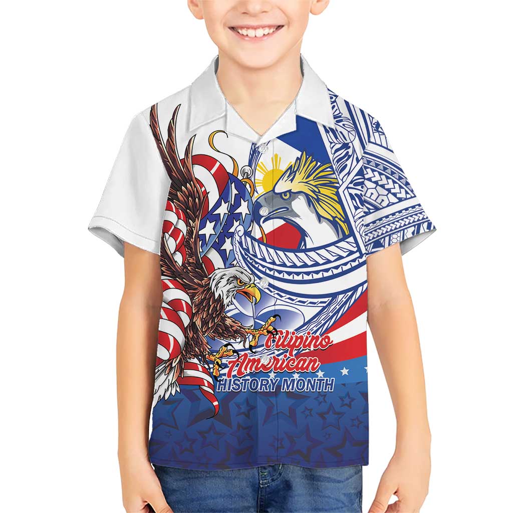 Filipino American History Month Family Matching Tank Maxi Dress and Hawaiian Shirt Philippines Agila USA Eagle Mix Flag