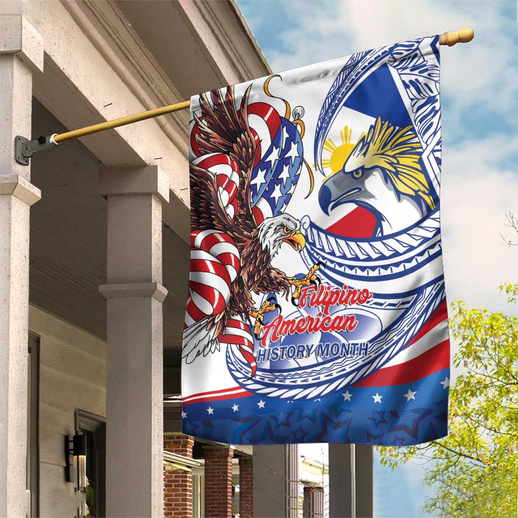 Filipino American History Month Garden Flag Philippines Agila USA Eagle Mix Flag LT14 House Flag Blue - Polynesian Pride
