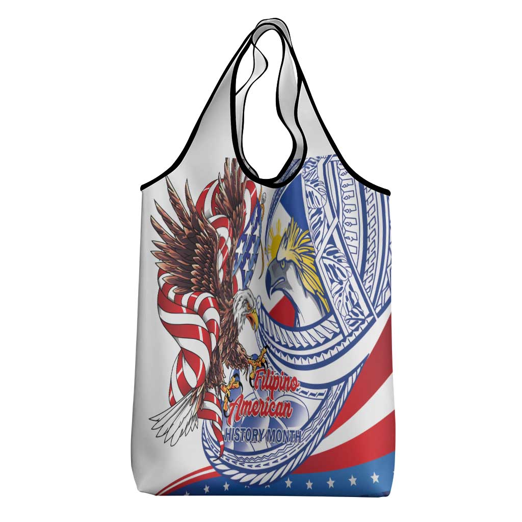 Filipino American History Month Grocery Bag Philippines Agila USA Eagle Mix Flag LT14 - Polynesian Pride