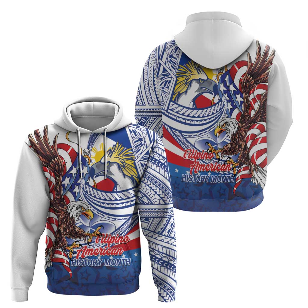 Filipino American History Month Hoodie Philippines Agila USA Eagle Mix Flag LT14 - Polynesian Pride