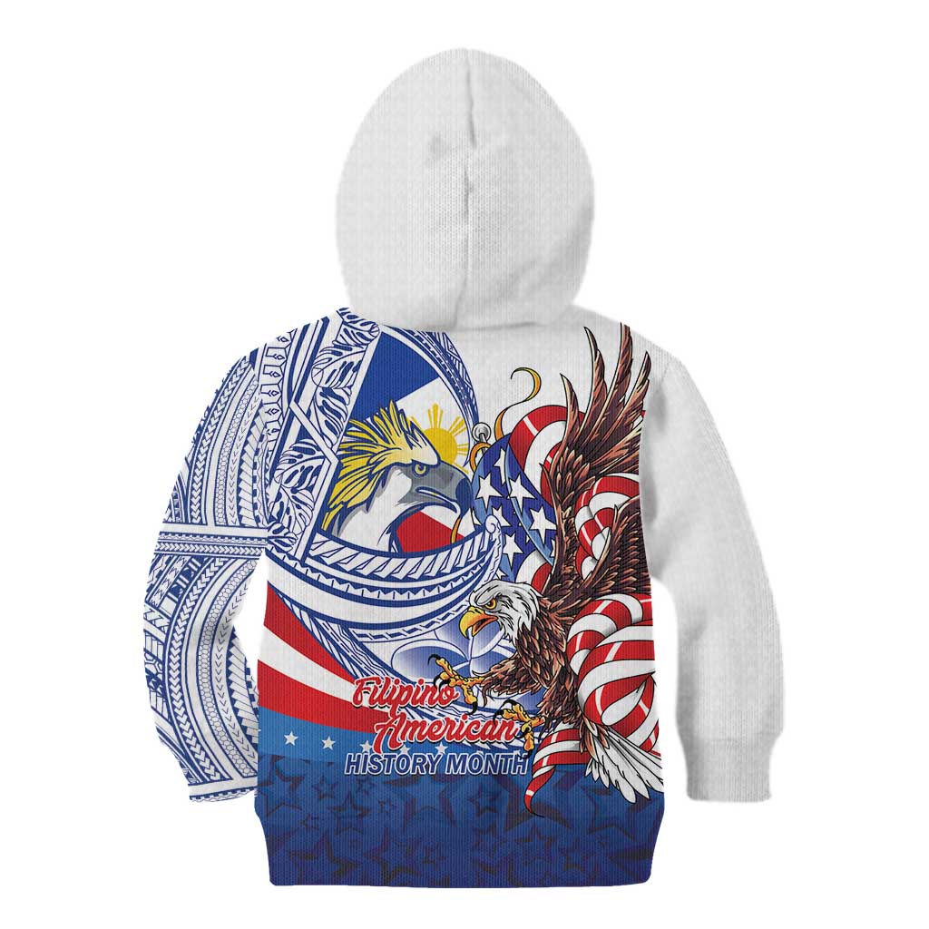 Filipino American History Month Kid Hoodie Philippines Agila USA Eagle Mix Flag LT14 - Polynesian Pride