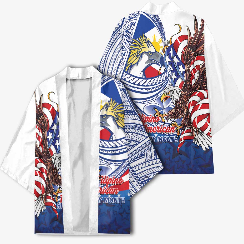 Filipino American History Month Kimono Philippines Agila USA Eagle Mix Flag LT14 - Polynesian Pride
