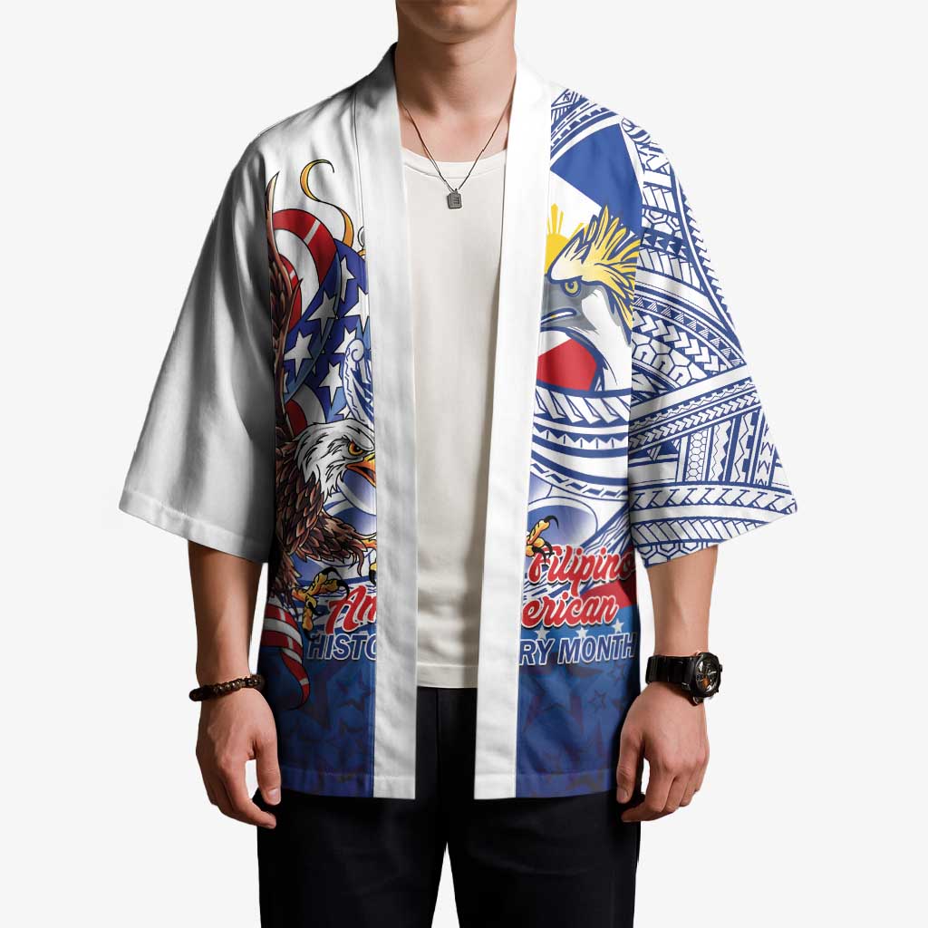Filipino American History Month Kimono Philippines Agila USA Eagle Mix Flag LT14 - Polynesian Pride