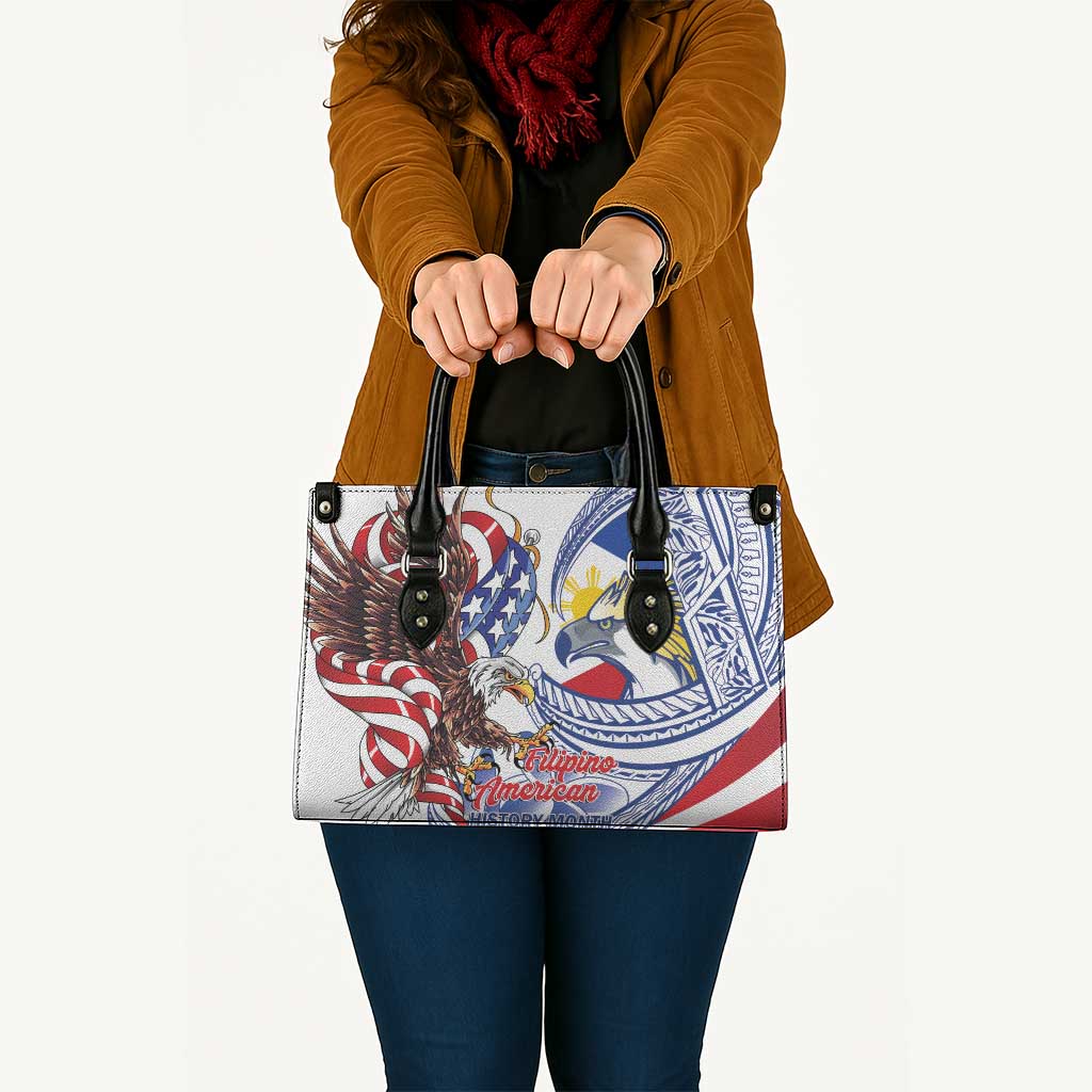 Filipino American History Month Leather Bag Philippines Agila USA Eagle Mix Flag LT14 - Polynesian Pride