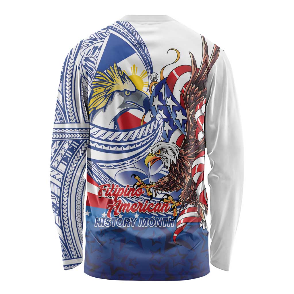 Filipino American History Month Long Sleeve Shirt Philippines Agila USA Eagle Mix Flag
