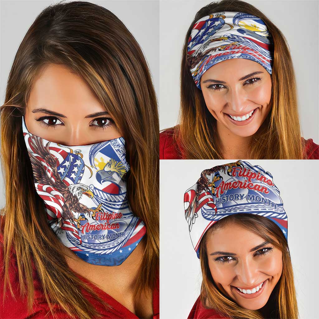 Filipino American History Month Neck Gaiter Philippines Agila USA Eagle Mix Flag LT14 - Polynesian Pride