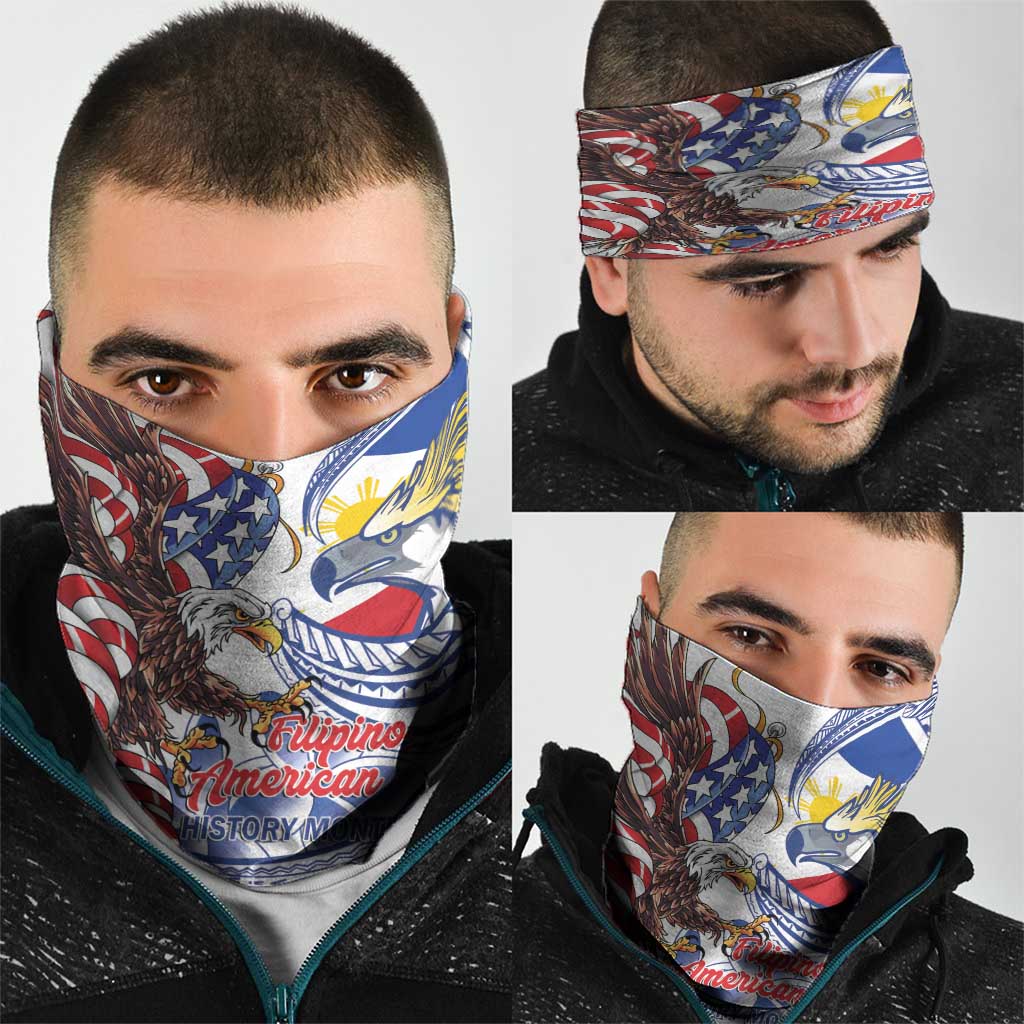 Filipino American History Month Neck Gaiter Philippines Agila USA Eagle Mix Flag LT14 - Polynesian Pride