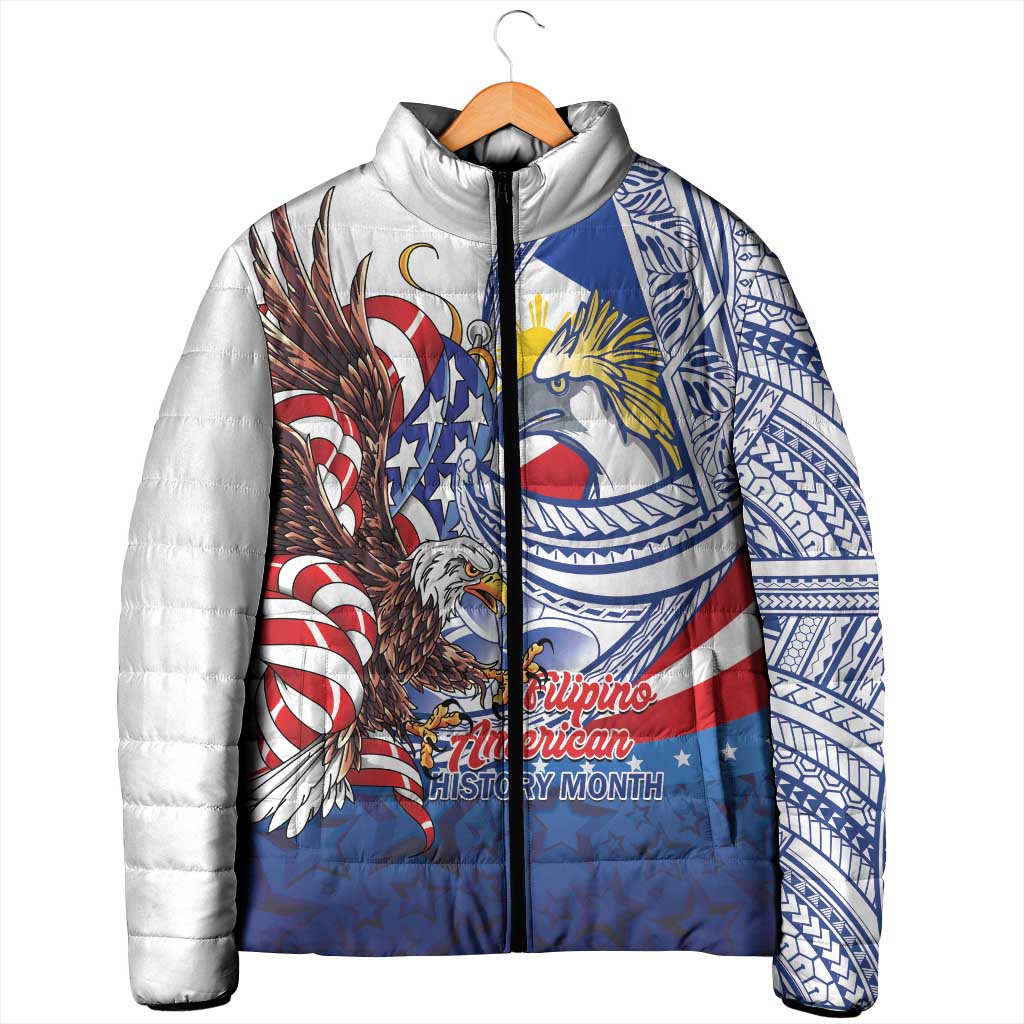 Filipino American History Month Padded Jacket Philippines Agila USA Eagle Mix Flag LT14 - Polynesian Pride