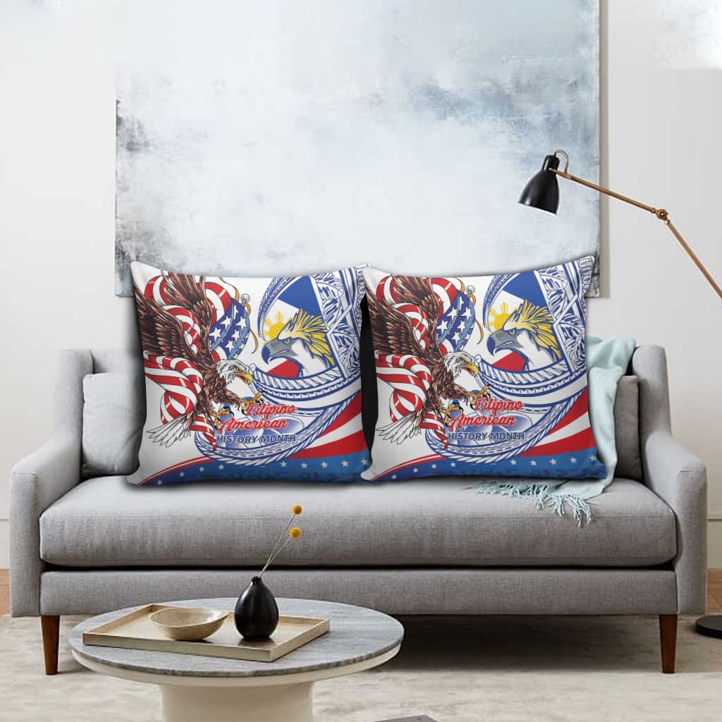 Filipino American History Month Pillow Cover Philippines Agila USA Eagle Mix Flag LT14 - Polynesian Pride