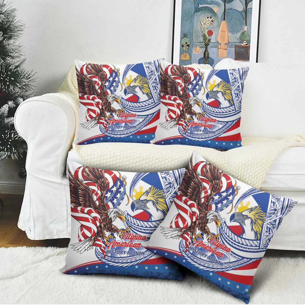 Filipino American History Month Pillow Cover Philippines Agila USA Eagle Mix Flag LT14 - Polynesian Pride