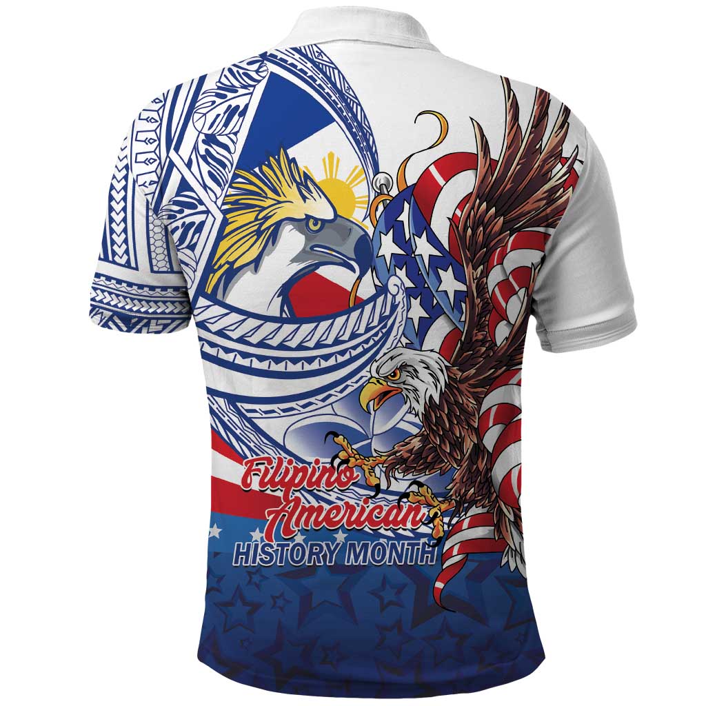 Filipino American History Month Polo Shirt Philippines Agila USA Eagle Mix Flag LT14 - Polynesian Pride