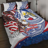 Filipino American History Month Quilt Bed Set Philippines Agila USA Eagle Mix Flag