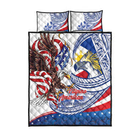 Filipino American History Month Quilt Bed Set Philippines Agila USA Eagle Mix Flag