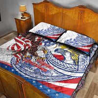 Filipino American History Month Quilt Bed Set Philippines Agila USA Eagle Mix Flag