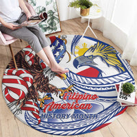 Filipino American History Month Round Carpet Philippines Agila USA Eagle Mix Flag LT14 - Polynesian Pride