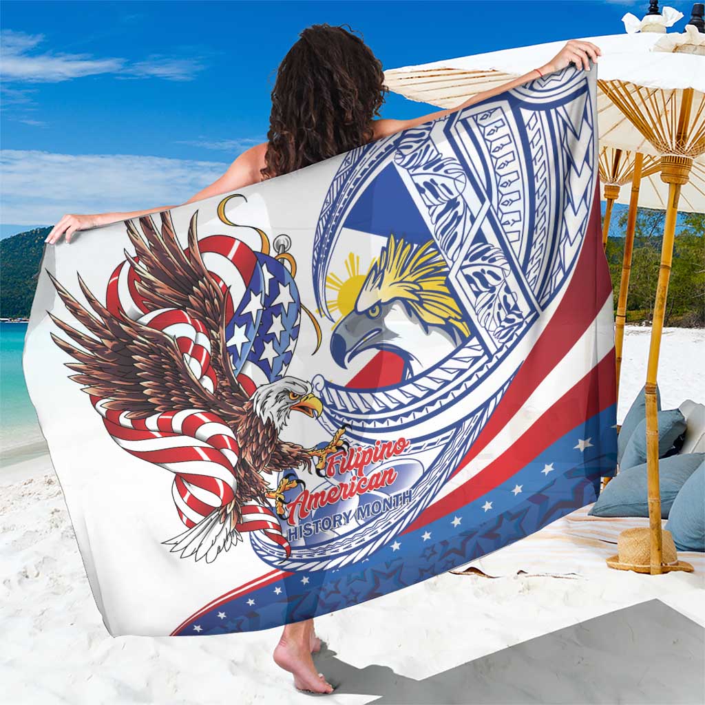 Filipino American History Month Sarong Philippines Agila USA Eagle Mix Flag LT14 One Size 44 x 66 inches Blue - Polynesian Pride