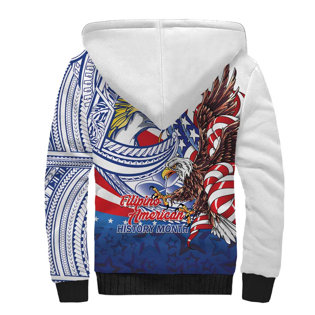 Filipino American History Month Sherpa Hoodie Philippines Agila USA Eagle Mix Flag LT14 - Polynesian Pride