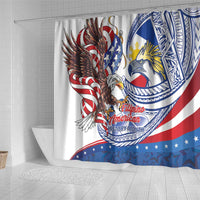 Filipino American History Month Shower Curtain Philippines Agila USA Eagle Mix Flag LT14 - Polynesian Pride