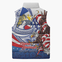 Filipino American History Month Sleeveless Puffer Jacket Philippines Agila USA Eagle Mix Flag LT14 - Polynesian Pride