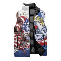 Filipino American History Month Sleeveless Puffer Jacket Philippines Agila USA Eagle Mix Flag LT14 - Polynesian Pride