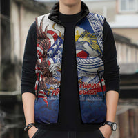 Filipino American History Month Sleeveless Puffer Jacket Philippines Agila USA Eagle Mix Flag LT14 - Polynesian Pride