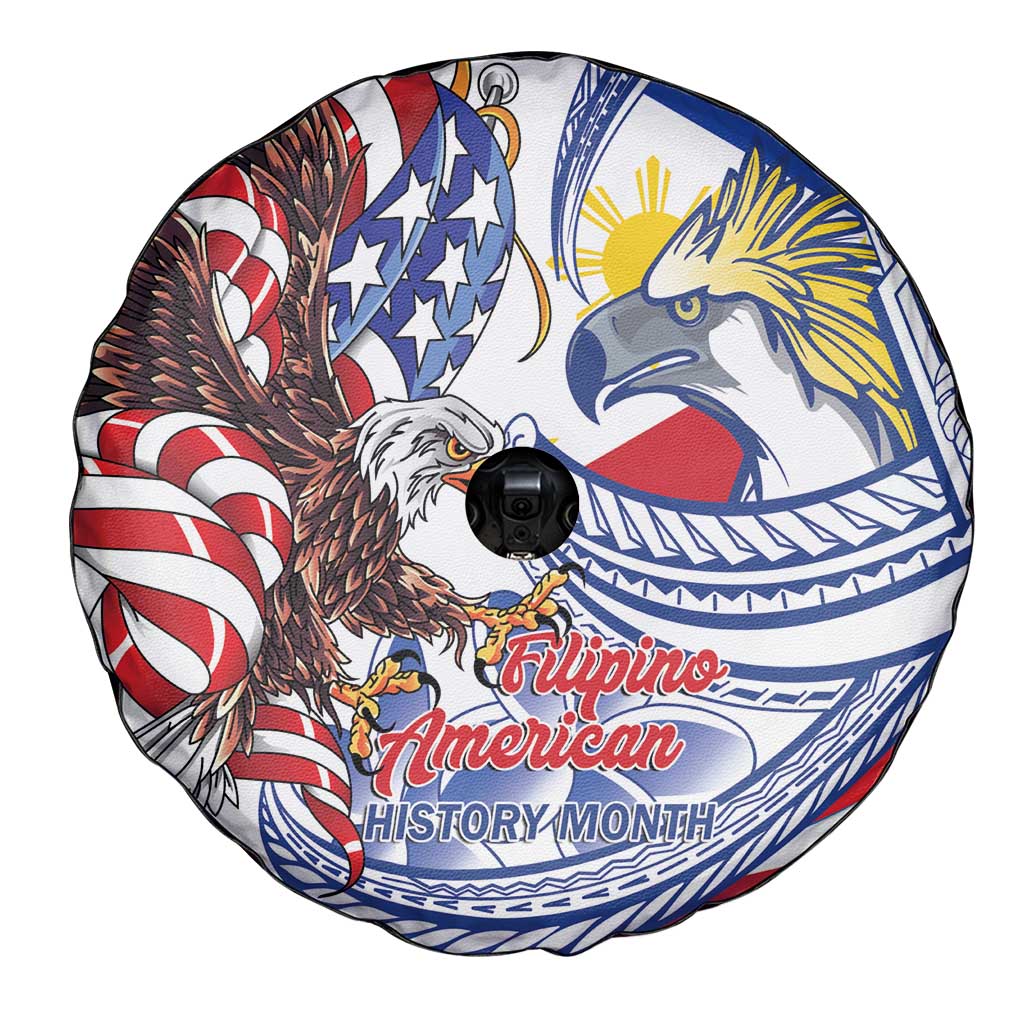 Filipino American History Month Spare Tire Cover Philippines Agila USA Eagle Mix Flag