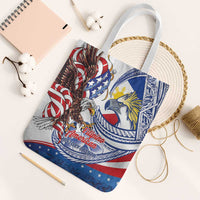Filipino American History Month Tote Bag Philippines Agila USA Eagle Mix Flag LT14 White Strap One Size Blue - Polynesian Pride