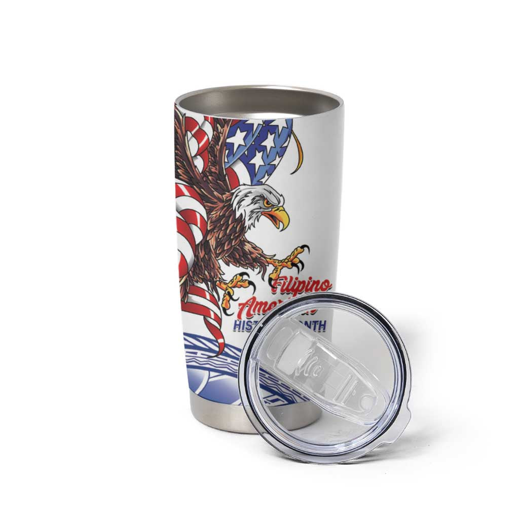 Filipino American History Month Tumbler Cup Philippines Agila USA Eagle Mix Flag LT14 - Polynesian Pride