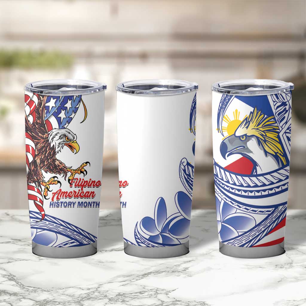 Filipino American History Month Tumbler Cup Philippines Agila USA Eagle Mix Flag LT14 - Polynesian Pride