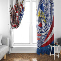Filipino American History Month Window Curtain Philippines Agila USA Eagle Mix Flag LT14 - Polynesian Pride