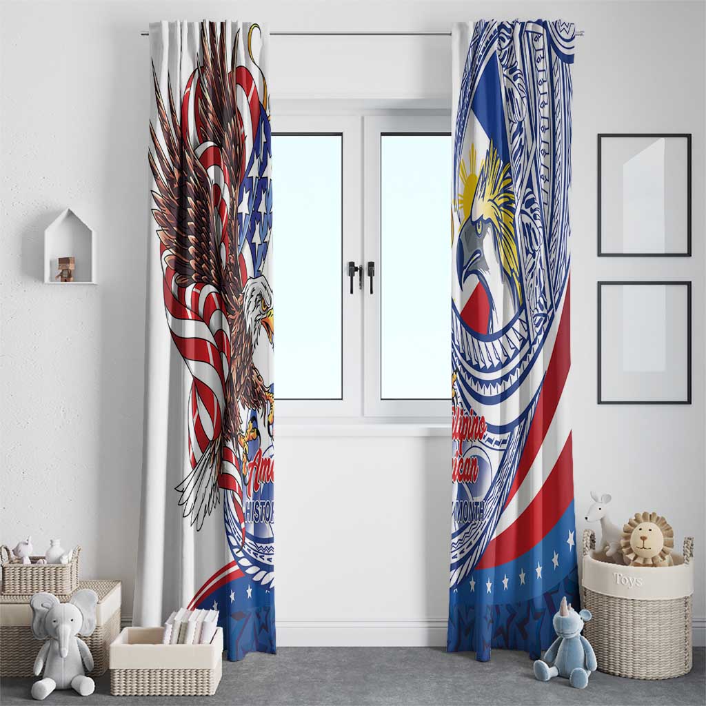 Filipino American History Month Window Curtain Philippines Agila USA Eagle Mix Flag LT14 - Polynesian Pride
