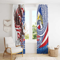 Filipino American History Month Window Curtain Philippines Agila USA Eagle Mix Flag LT14 - Polynesian Pride