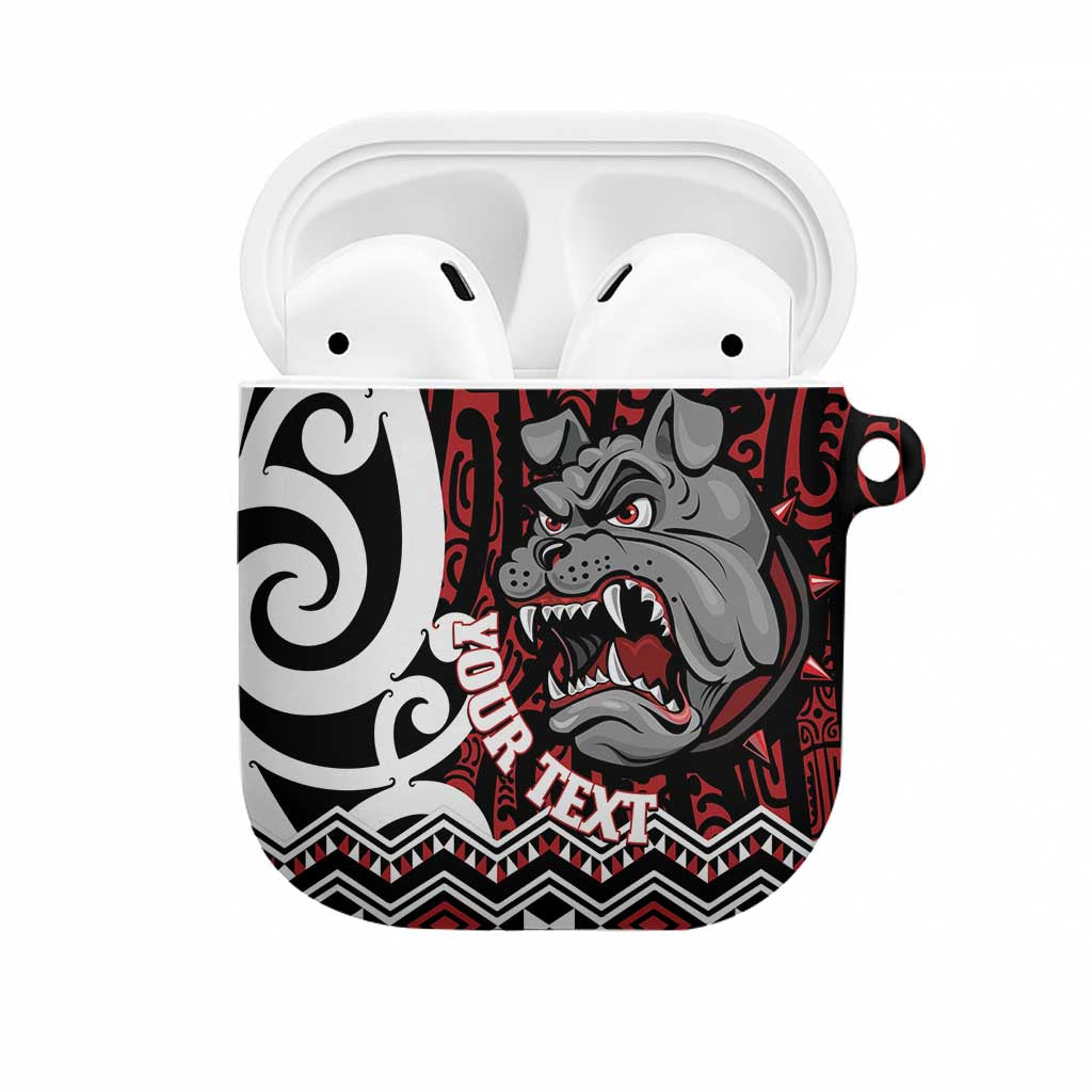 Personalised Aotearoa Bulldog AirPods Case New Zealand Maori Taniko Art - Polynesian Pride