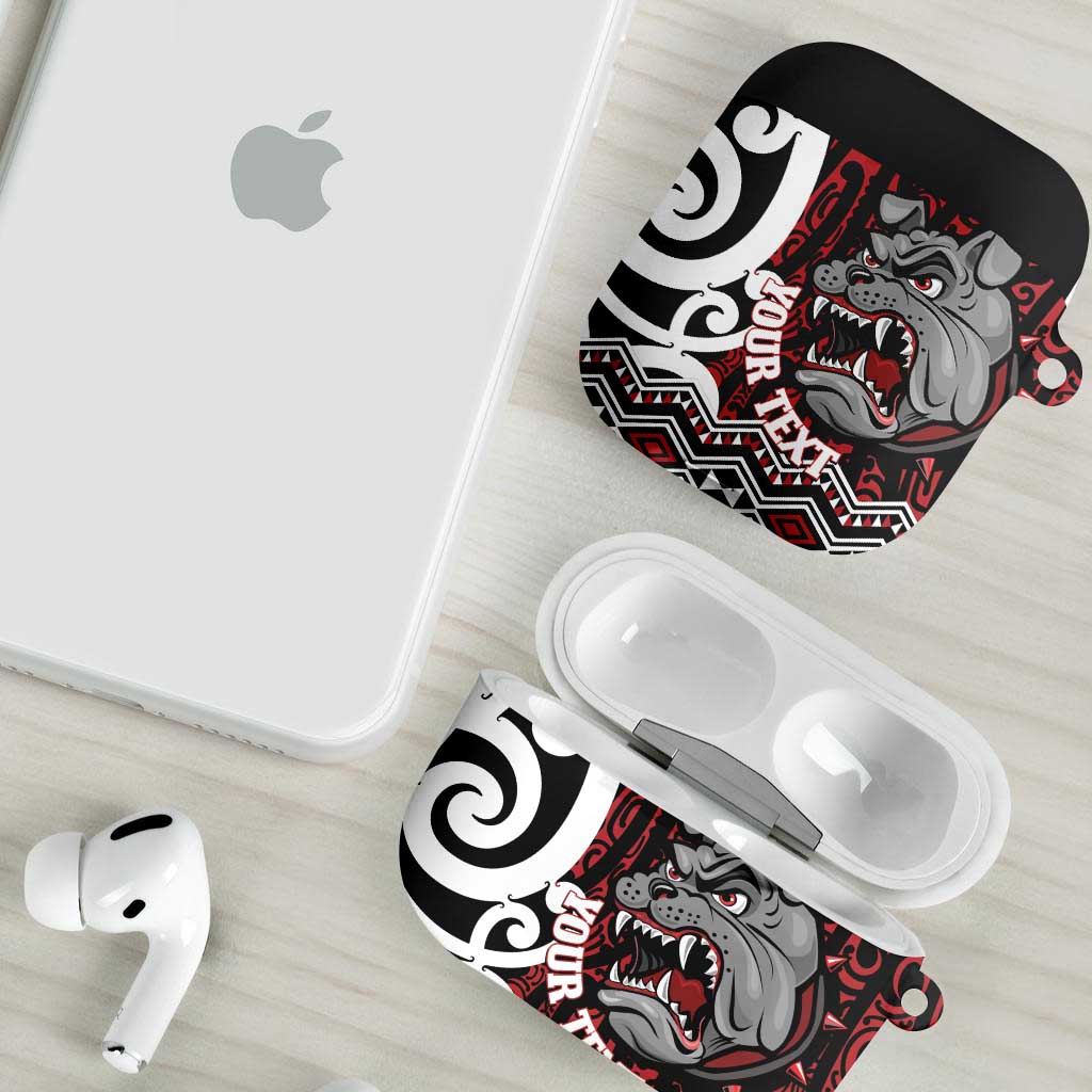 Personalised Aotearoa Bulldog AirPods Case New Zealand Maori Taniko Art - Polynesian Pride