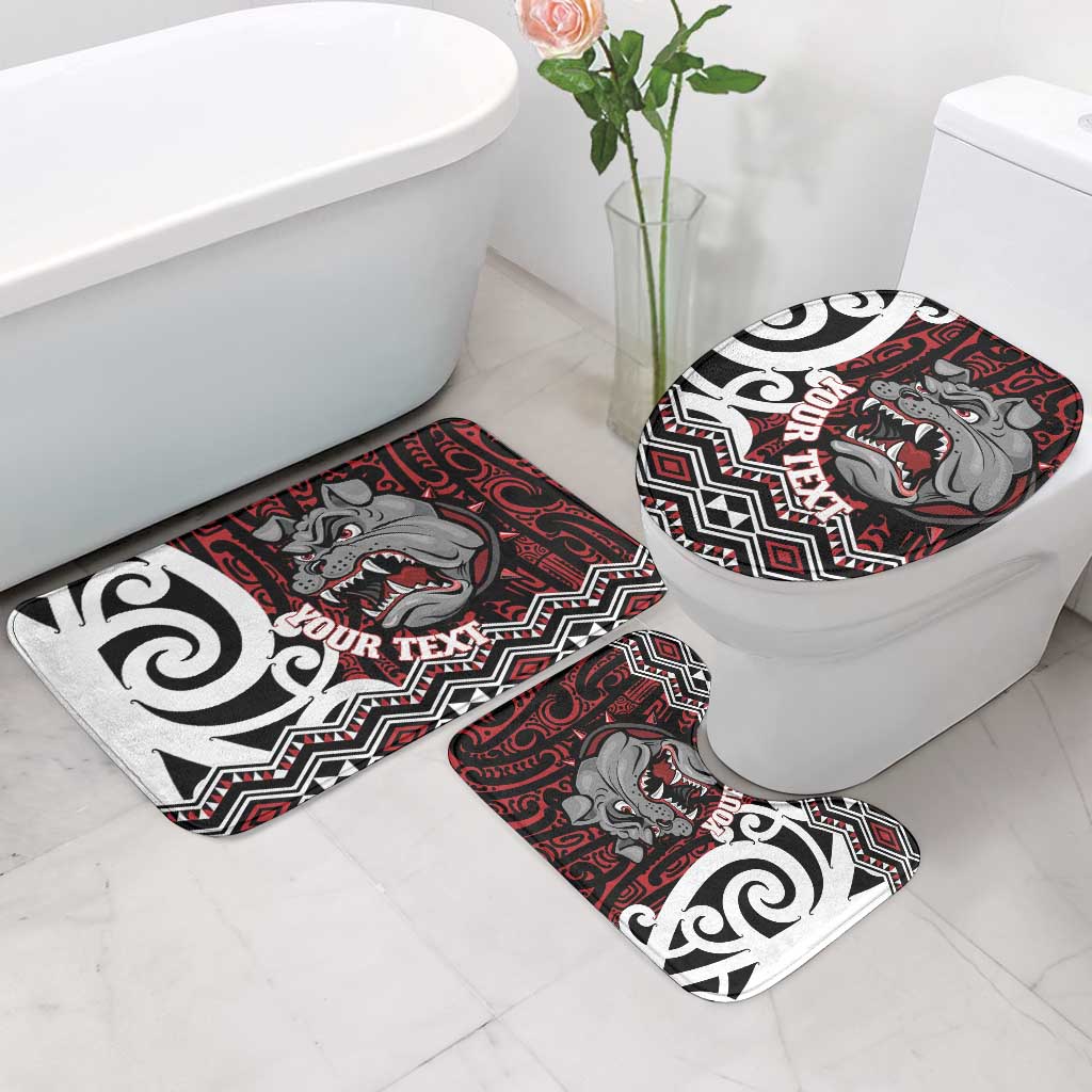 Personalised Aotearoa Bulldog Bathroom Set New Zealand Maori Taniko Art - Polynesian Pride