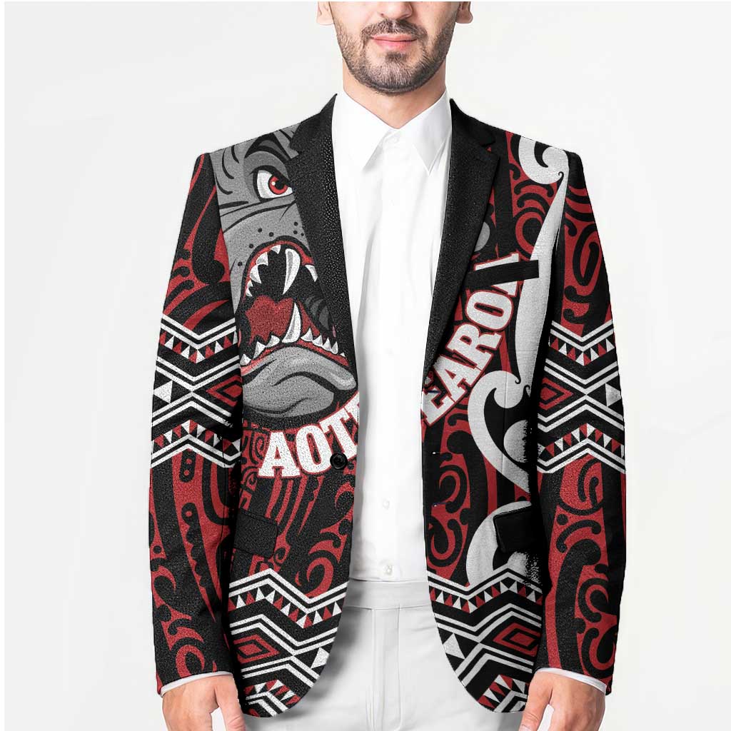 Personalised Aotearoa Bulldog Blazer New Zealand Maori Taniko Art - Polynesian Pride