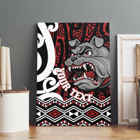 Personalised Aotearoa Bulldog Canvas Wall Art New Zealand Maori Taniko Art