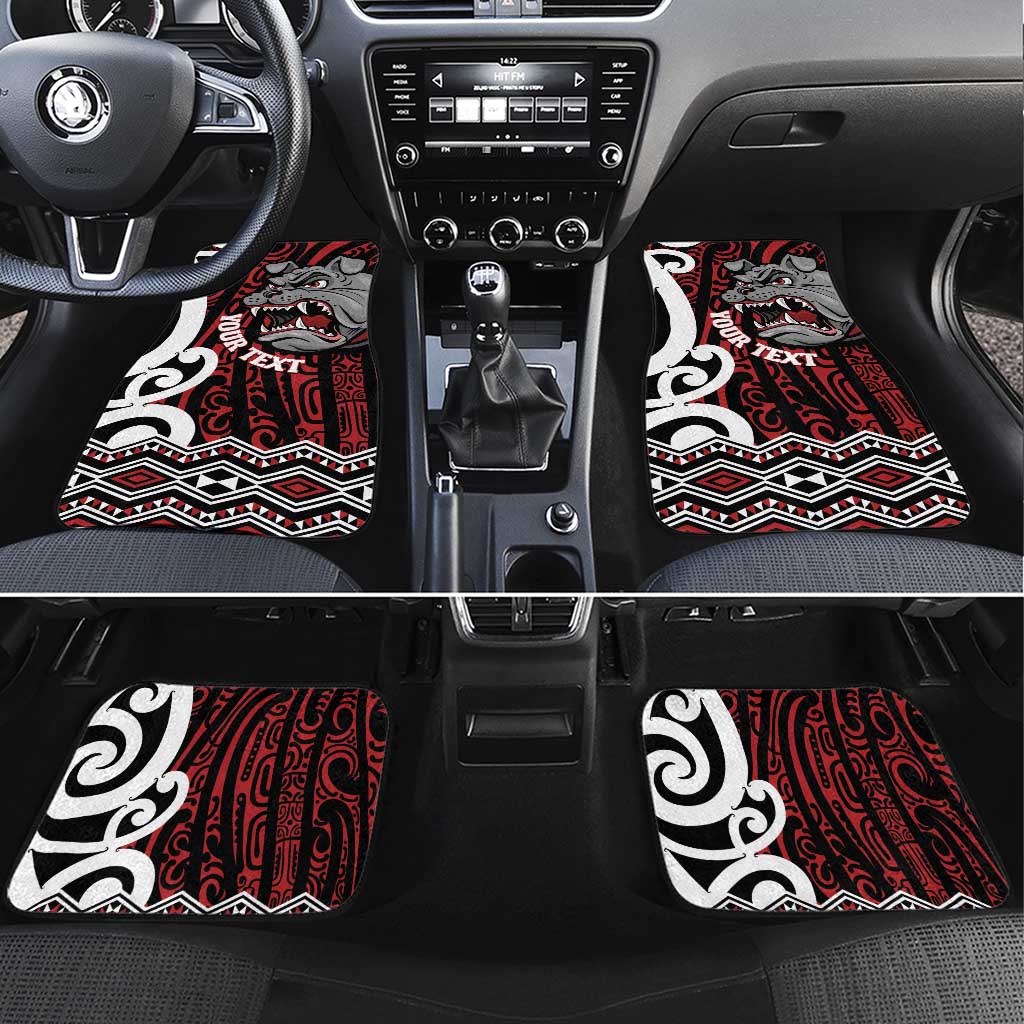 Personalised Aotearoa Bulldog Car Mats New Zealand Maori Taniko Art