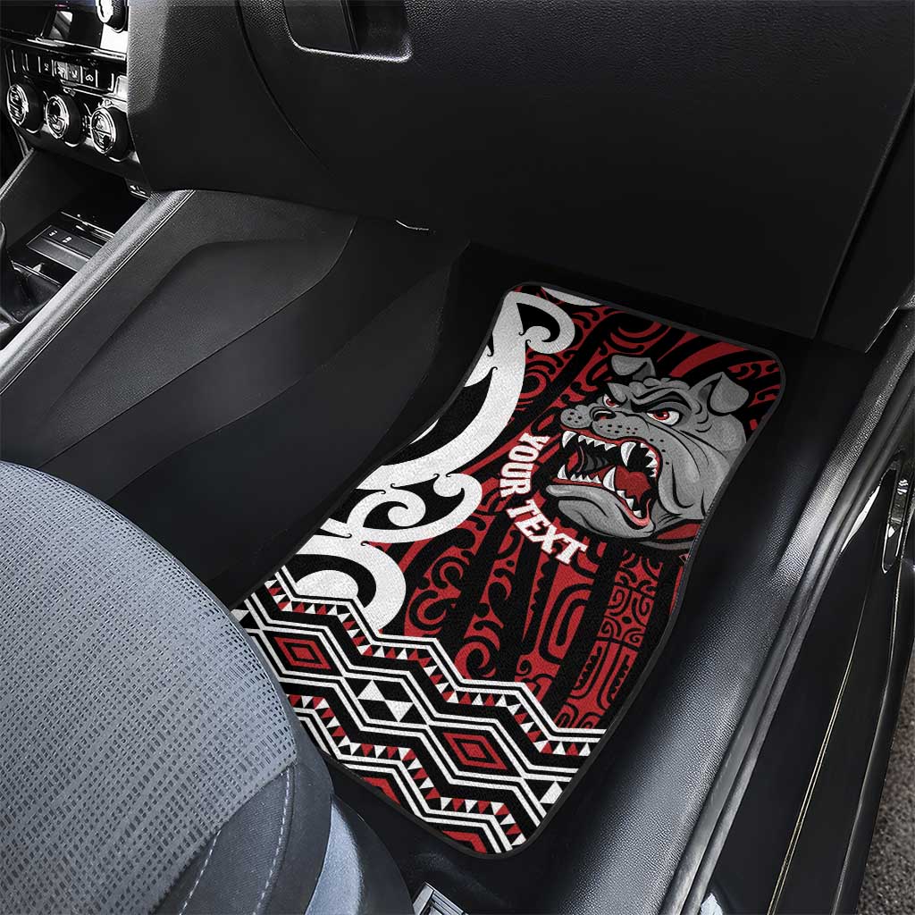Personalised Aotearoa Bulldog Car Mats New Zealand Maori Taniko Art