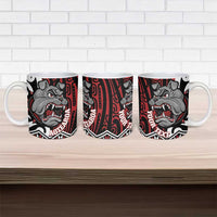Personalised Aotearoa Bulldog Ceramic Mug New Zealand Maori Taniko Art - Polynesian Pride