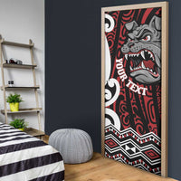 Personalised Aotearoa Bulldog Door Cover New Zealand Maori Taniko Art - Polynesian Pride